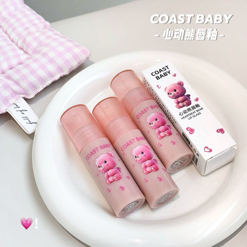 COAST BABY ハートビートベア リップグレーズ マットリップスティック ベルベットマット ノンスティックカップ 色褪せしにくい フェイクリップグレーズ|undefined