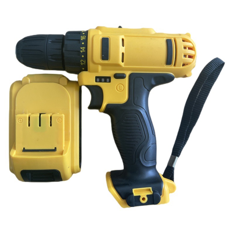Ventas directas de fábrica 48 horas de entrega Dewei 10mm de litio taladro de mano eléctrico traje multifuncional de litio taladro de mano eléctrico