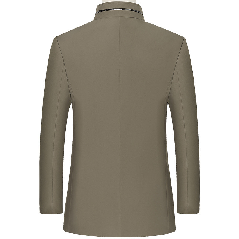 Chaqueta para Hombre, Primavera-Otoño 2025, Nuevo Estilo, Cuello Alto, Informal, para Hombres de Mediana Edad, Ropa de Papá, Parka de Negocios