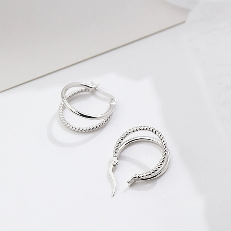 Серебряная игла, дизайнерские ретро-серьги с косичкой, образец серебро 925, для импорта