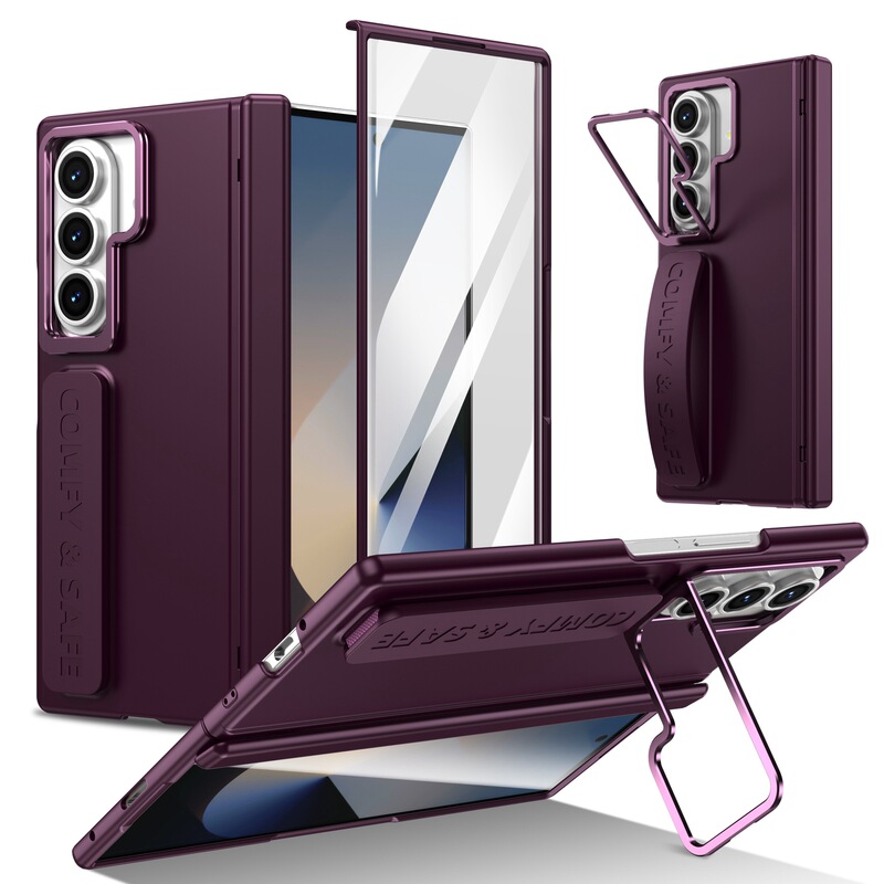 Samsung Z fold7 携帯電話ケース、磁気ヒンジシェル、フィルム一体型ブラケット、リストバンド、fold6/5/4 保護カバーに適しています。|undefined