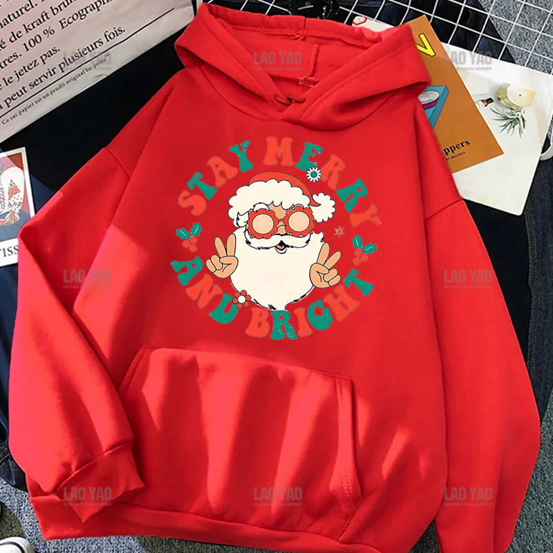 Merry Christmas Harajuku New Year Women Man Graphic Hoodies