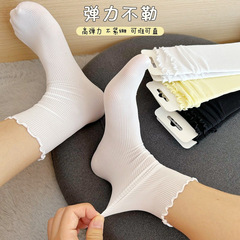 春夏の女性用の新しいルーズソックス、薄くて伸縮性のあるベルベットカールソックス、アイスソックス卸売