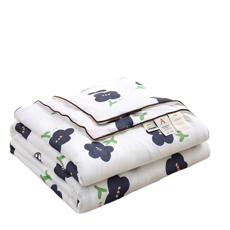 Class a Maternal and Infant Grade Knitted Cotton Soybean Summer Quilt, Machine Washable, Children's Summer Cooling Quilt, Single/Double Student Dormitory Air Conditioning Quilt