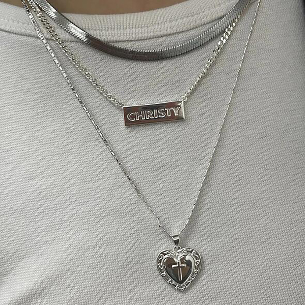 Collier Multicouche De Lettre De Coeur De Style Rétro Hip-hop En Gros display picture 2