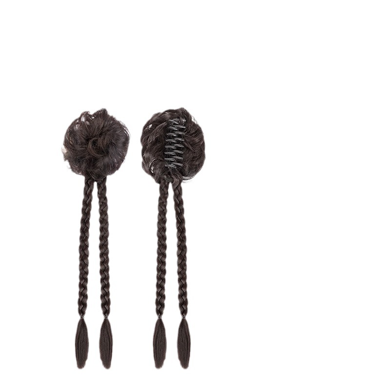 Peluca Cola de Caballo trenza femenina Nuevo estilo chino pelo trenzado Hanfu estilo antiguo clip de pelo bolsa de pelo giro trenza larga trenza de boxeo peluca