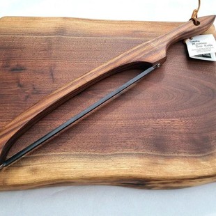 Acacia Solid Wood Bread Knife | Violin | Stainless Steel Saw Blade | Supports Logog Customization in British Style