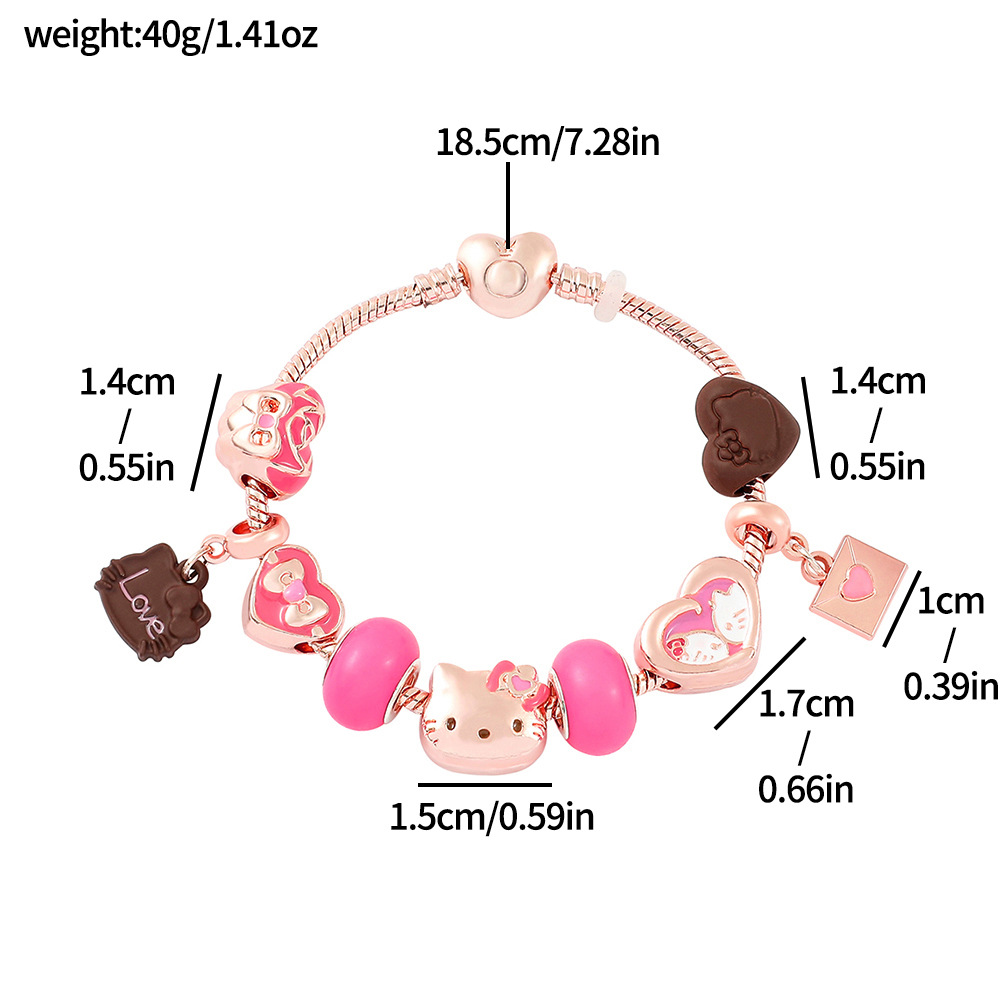 Cartoon Sanrio Hello Kitty Bracelet, 2D Game Beaded Hand Ornament, Pan's DIY Jewelry