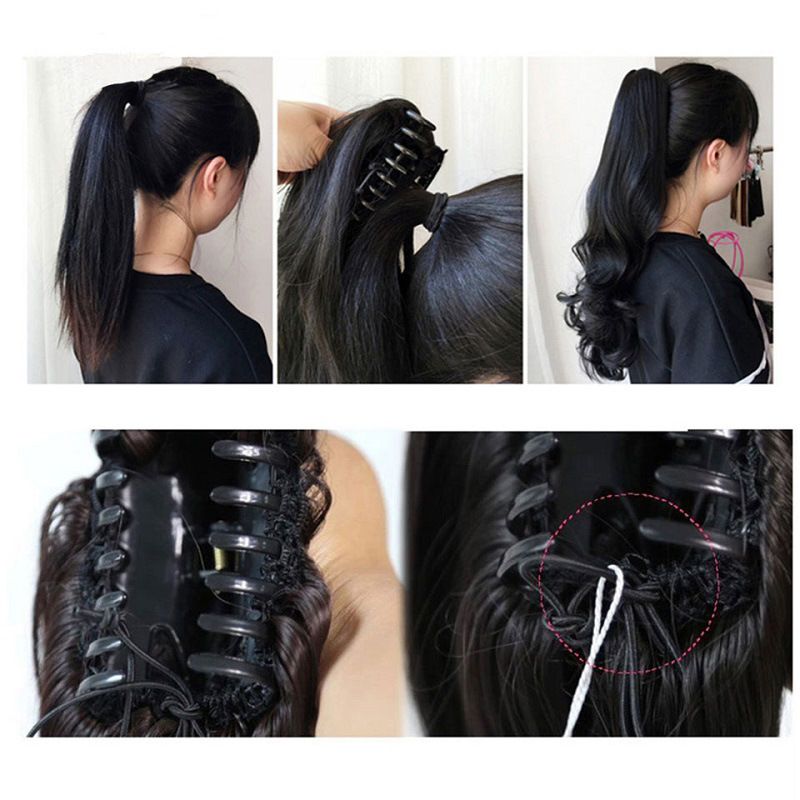 Synthetic hair Claw Curly Ponytail Wig_voghion.com