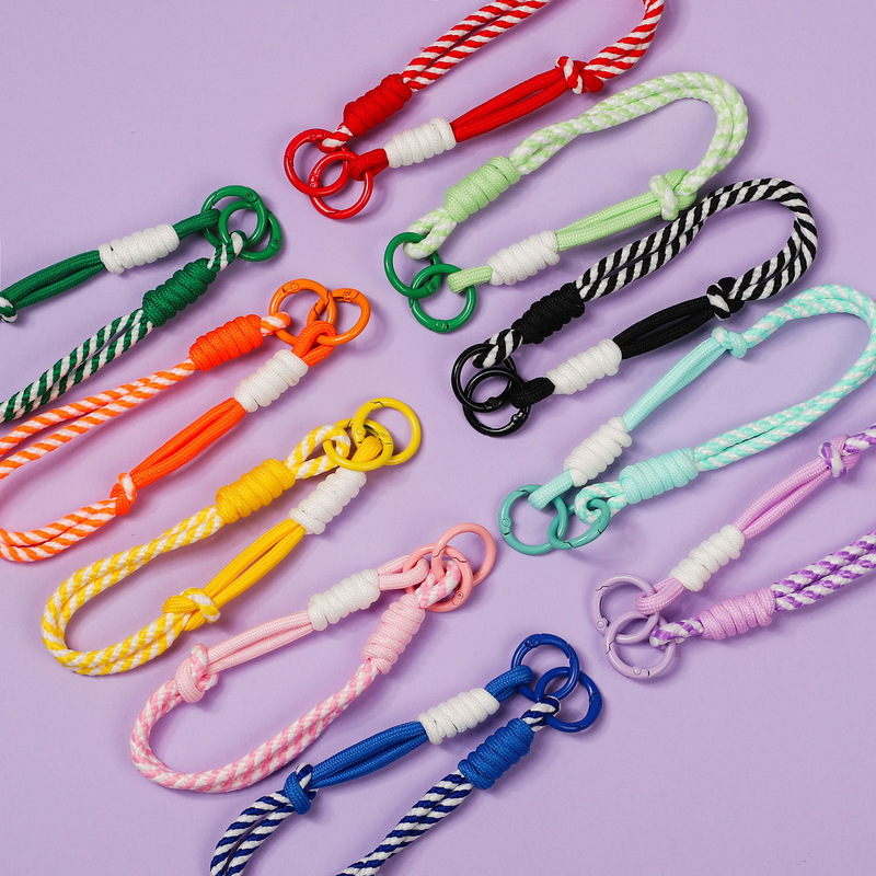 Dopamine Colorful Mobile Phone Rope DIY Braided Wrist Rope Anti-Lost Car Keychain Ccd Camera Colorful Mobile Phone Chain