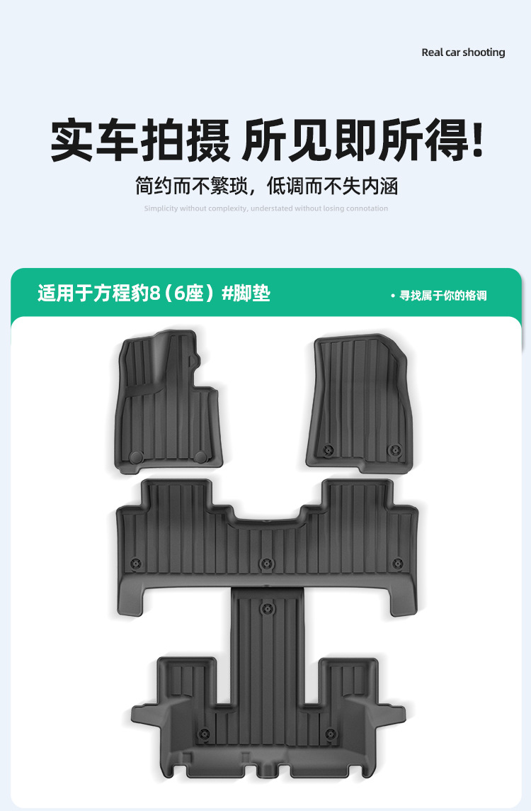Suitable for 24 Models of Fangcheng Leopard 8 Car Floor Mats, Stain-Resistant Tpe Floor Mats, Special Car Floor Mats, Environmentally Friendly Trunk Mats