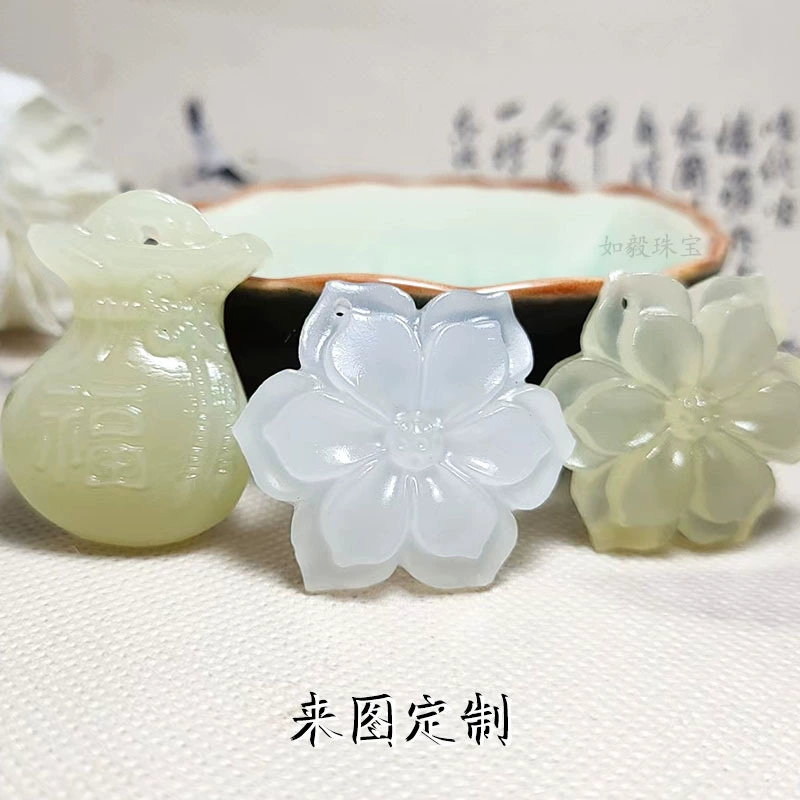 Pendant white jade, necklace, wholesale
