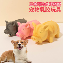 Cross-border new pet toy pig, latex sounding piglet, bite-resistant and molar dog toy, three colors optional wholesale