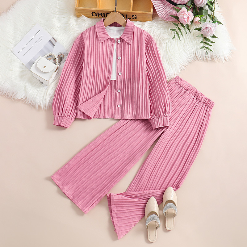 Mädchen Polo Kragen Hemd Mit Langer Hose Set Für Frühling_voghion.com