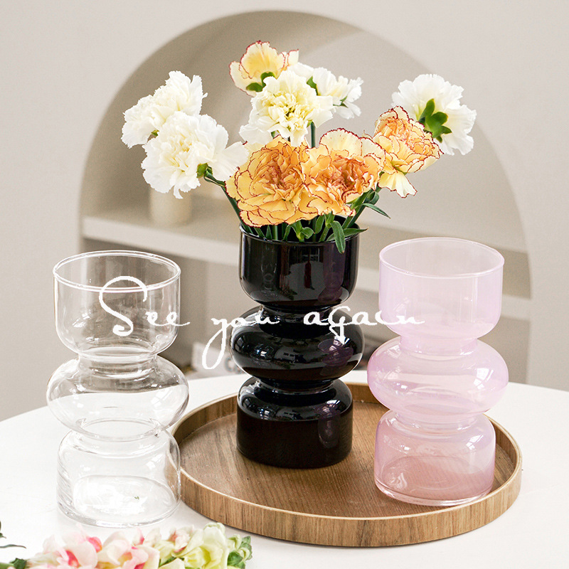 Vaso nórdico retro creativo irregular casa vasijas de vidrio sala de estar mesa de comedor lujo ligero nicho decoración productos transfronterizos