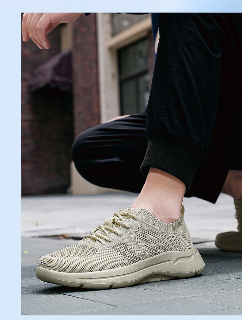 Summer Cross-border Men's Large Size Casual Sports Versatile Flat Shoes, Lightweight Breathable Fly-knit Trendy Shoes_vogvips.com