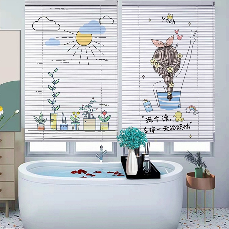 2025新款百叶窗帘免打孔卷帘遮光升降厨房卫生间家用防水卷拉式帘