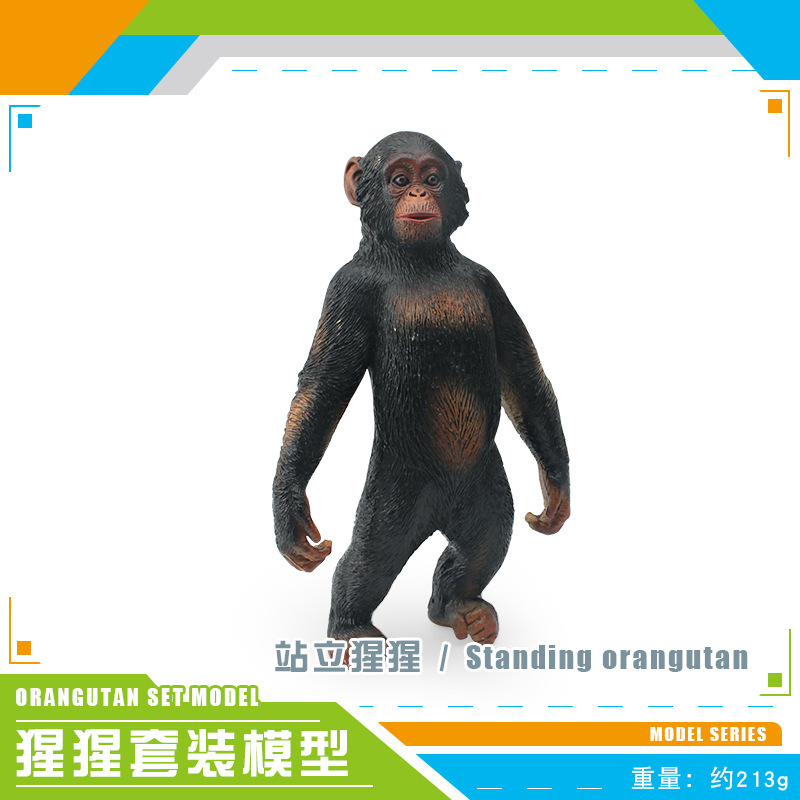 Simulación transfronteriza animal forestal modelo de orangutan puzzle orangutan chimpancé blanco mesa decoración estática