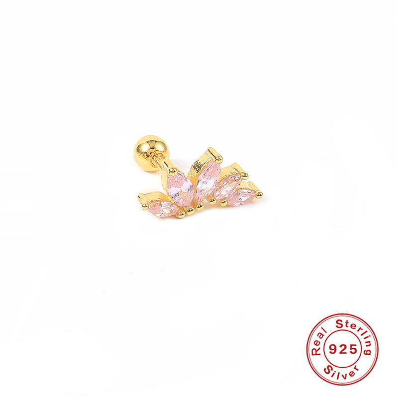 3g Weight Zircon Inlay Material Ear Studs Classification 1 Piece Quantity Daily Occasion 925 Sterling Silver Material Geometric Pattern Women'S Gender Plating Design Fashion Style 1 Piece Ear Cartilage Rings & Studs Fashion Geometric 925 Sterling Silver Plating Zircon 10