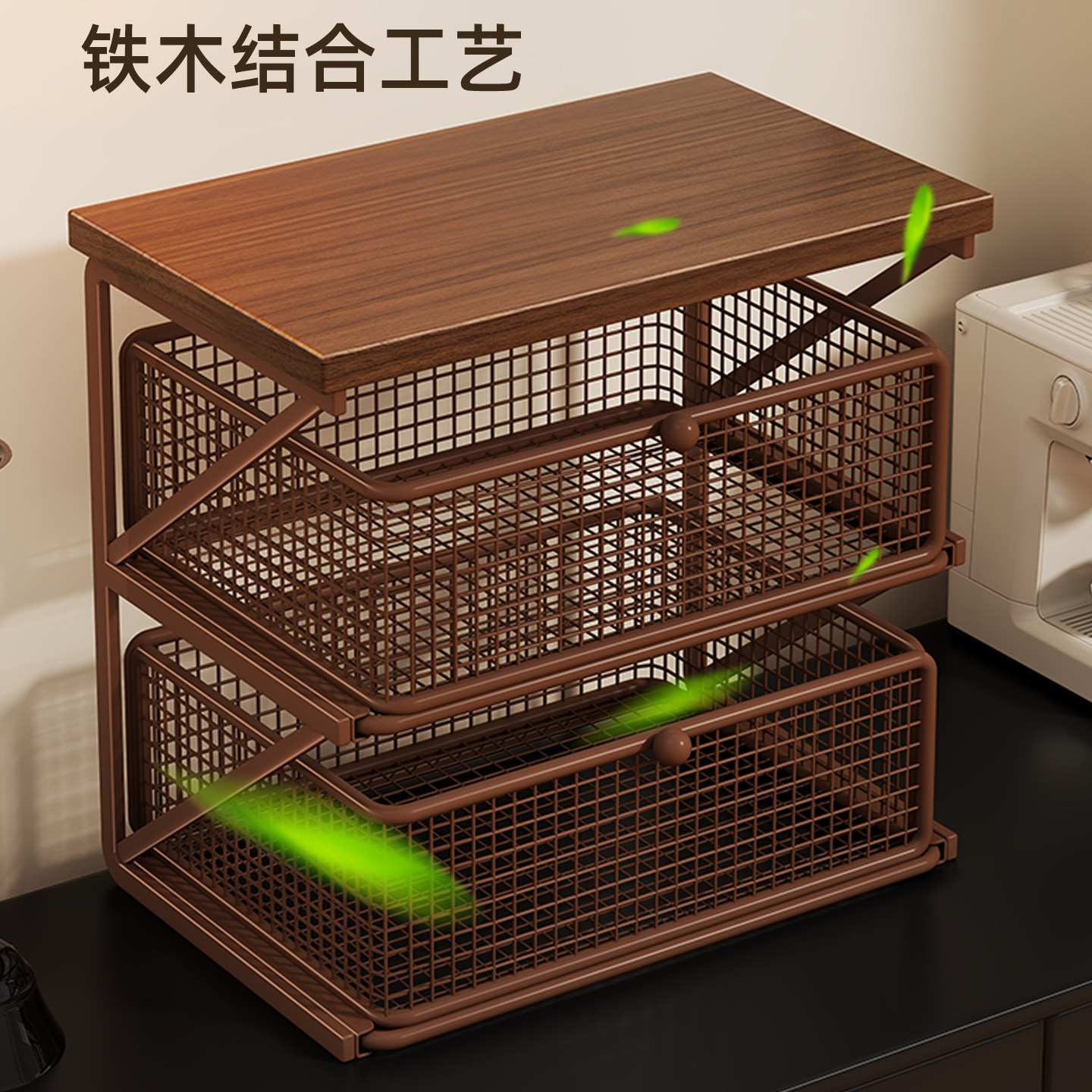Estante Organizador de Tazas de Café para Escritorio y Cocina