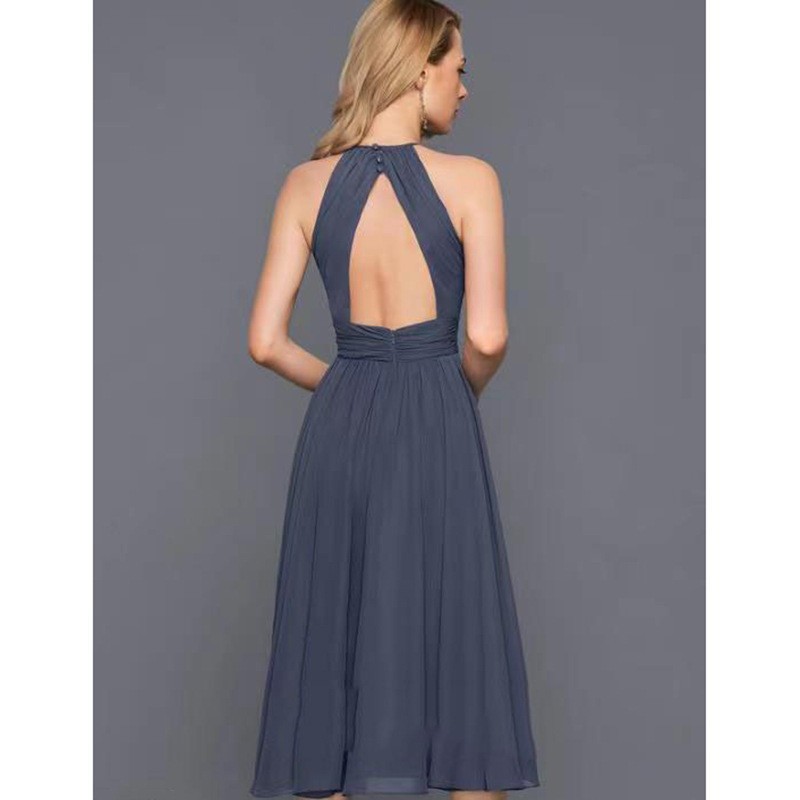 2026 nuevo vestido de damas de honor vestido de baile plegado vestido de noche sin mangas vestido pequeño se puede usar normalmente
