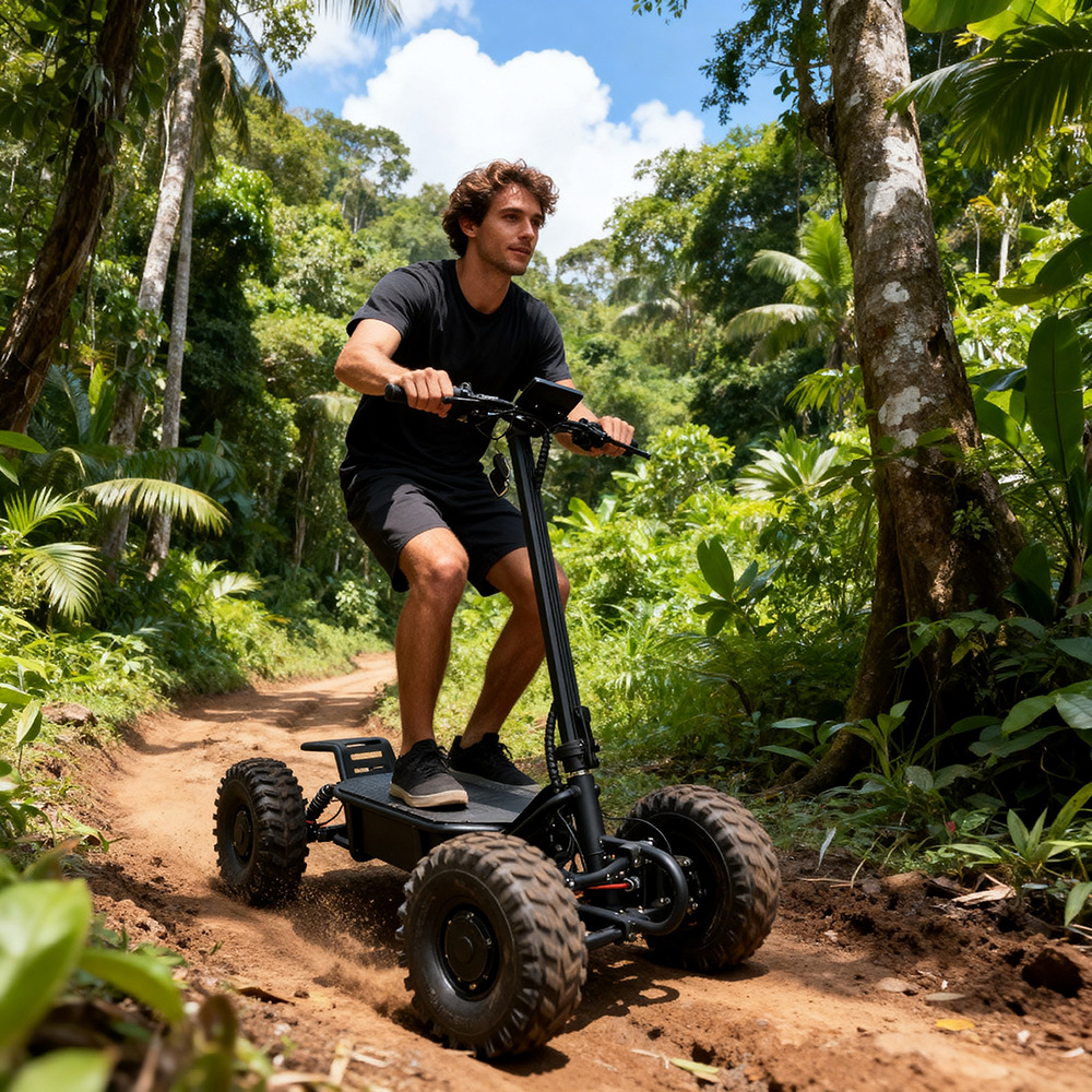 15inch Four-Wheel Drive Electric All-Terrain Vehicle, Off-Road Vehicle, Beach Vehicle, Four-Wheel Scooter, High Power, Long Range, Foldable