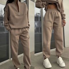 スポット 2025 ヨーロッパとアメリカの服新しいアマゾン多用途カジュアルファッション長袖スウェットシャツとズボンのツーピーススーツ