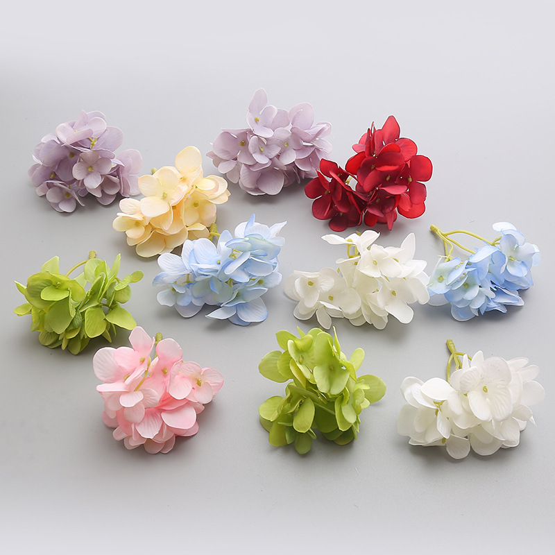 Simulation small hydrangea flower mini flower spike gift box manual DIY work decoration silk cloth small flower hydrangea
