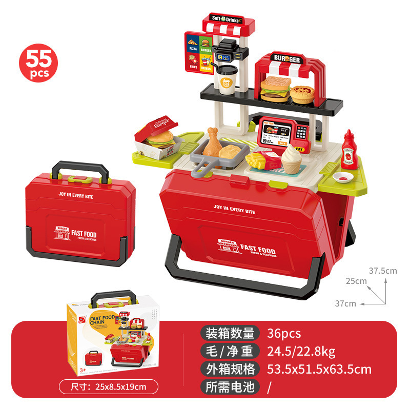 Niños transfronterizos en casa mesa de barbacoa juguetes BBQ set cocina barbacoa kebab simulación carritos de alimentos