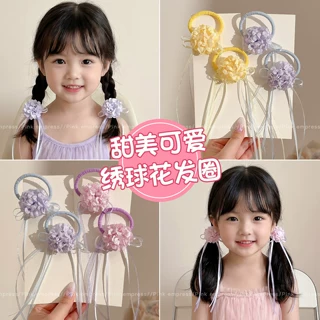 春日甜美绣球花朵蝴蝶结儿童发绳小女孩头绳发饰女童发圈宝宝皮筋