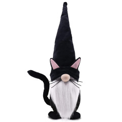 アマゾンの人気猫のテーマの顔のない人形のルドルフのぬいぐるみの動物の黒猫の小人の贈り物の装飾品