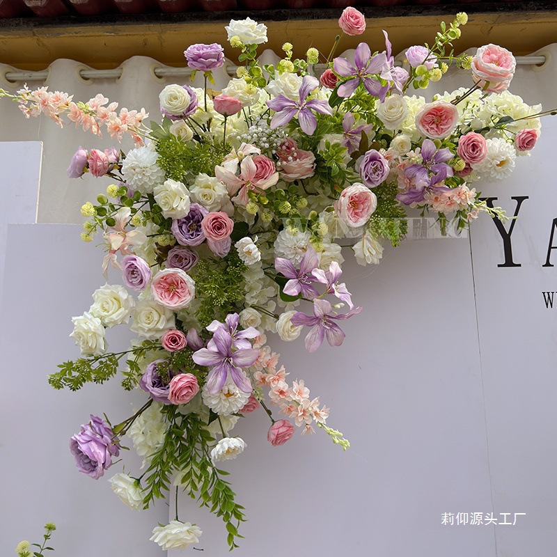 Flores de flores de color rosa y púrpura, decoración de fondo de bodas de orquídeas, diseño de diseño