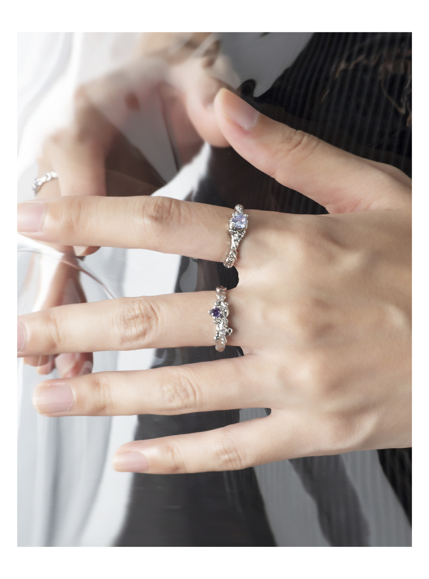 Simple Style Geometric Copper Plating Artificial Gemstones Rings 1 Piece