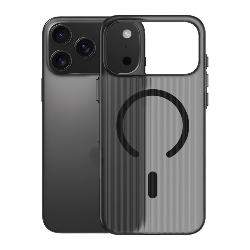 iPhone17promax手机壳适用苹果17Air冰雾磨砂瓦楞纹光栅硬磁吸新|undefined
