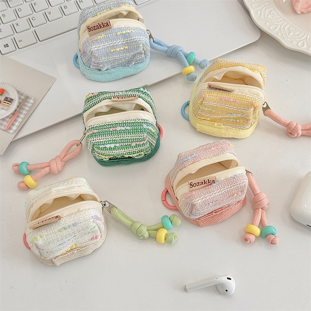410312 Cute and portable protective case for Apple wireless Bluetooth earphones, suitable for storage, soft fabric cover