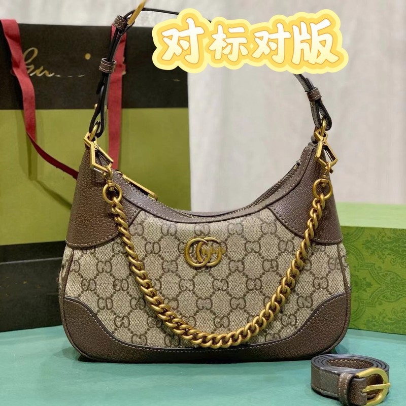 Gujia Hobo Armpit Bag g Crescent Half Moon Bag Luxury Genuine Leather Shoulder Crossbody Bag Chain Trendyy Women's Bag