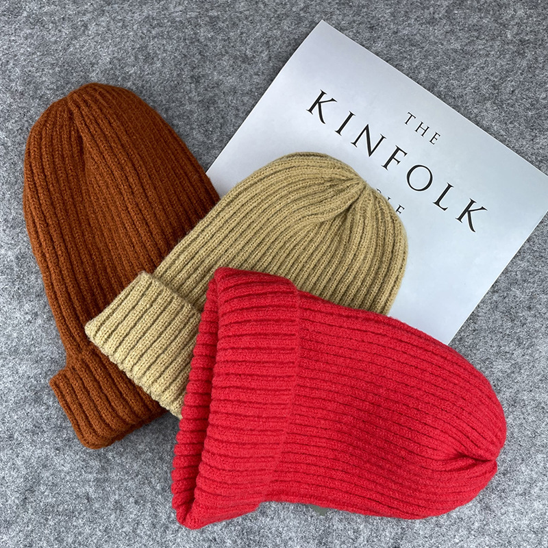 Brand fashionable trend solid color children's keep warm woolen…