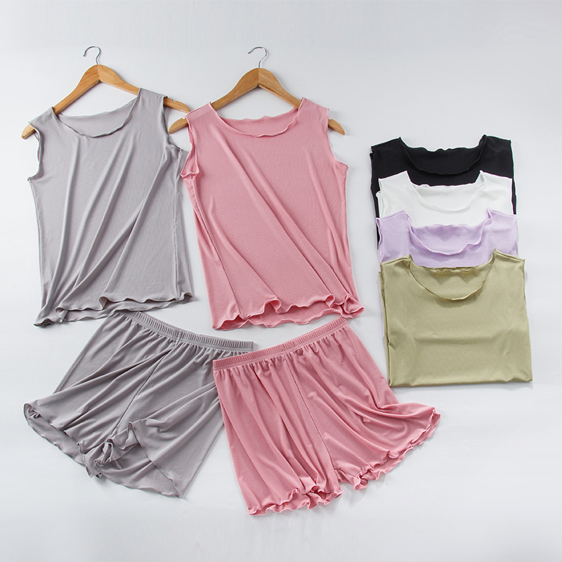 lady pajamas summer Thin section vest shorts Borneol Home Furnishings leisure time Two piece set wholesale On behalf of