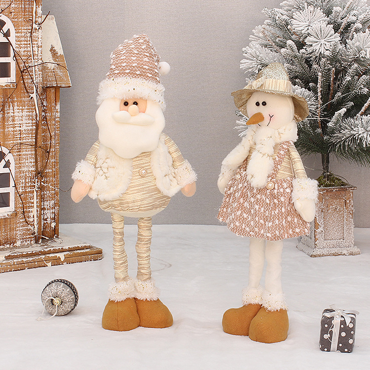 Stretchable Santa Claus Plush Doll - Festive Christmas Decor For Home, Office & Store Display (HX-21045A)_voghion.com