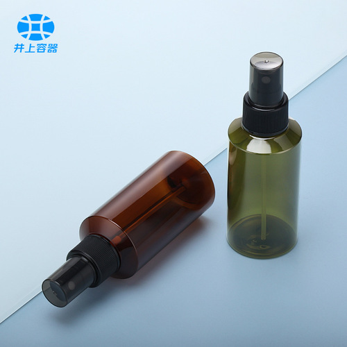100/150ml spray bottle fine mist hydrosol bottle slanted shoulder pet plastic bottle cosmetics bottle brown