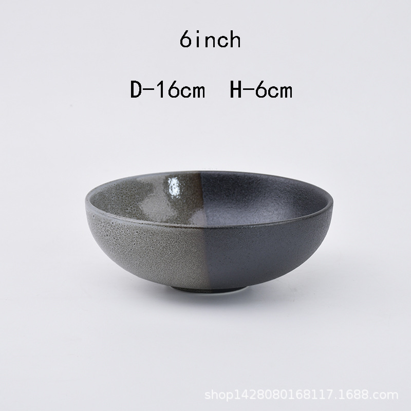 Japonés de 8 pulgadas retro Douga bowl restaurante de fideos tazón de sopa de sopa de lino sopa de sopa de caracoles en polvo de hotel comercial gran tazón de fideos tazón de fideos