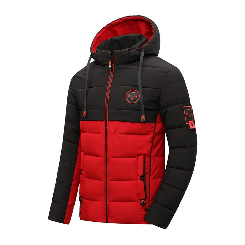 Зимняя Повседневная Молодежная Боковая Сумка-слип со съемным воротником на молнии в наличии Утолщенное однотонное красное хлопковое пальто