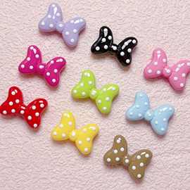 亚克力喷漆滴油点点蝴蝶结散珠diy手机链串珠蝴蝶结饰品配件才开