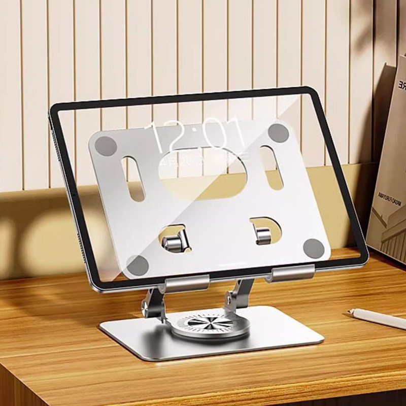 Soporte de la tableta transfronteriza Marco de soporte de escritorio giratorio de 360 grados Plegable de aleación de aluminio adecuado para ipad aprendiendo a ver videos
