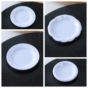 8cm White Round Plastic Plates, Holy Fire Plates, Simulated Dishes, Food Play Plates, Hot Pot Plates, Round Plates with Rice Lids