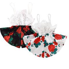 New Arrival Children's Clothing Baby Girls' Lace Floral Romper Summer European and American Style Girls' Suspender Shorts