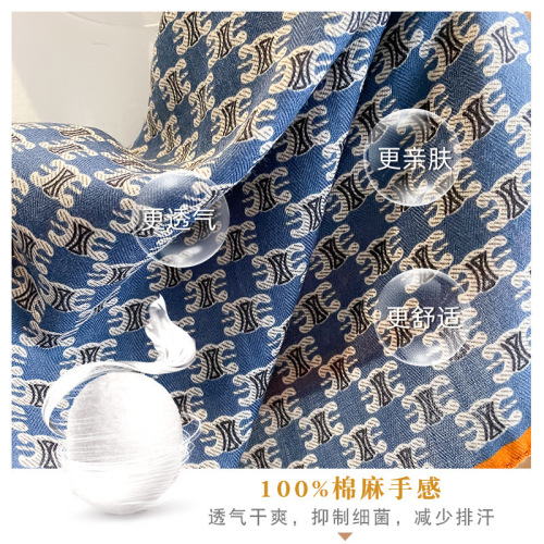 Blue Letter 70 Small Square Scarf Women's Influencer Spring and Autumn Thin Small Collar Scarf Cotton Linen Gift Shawl
