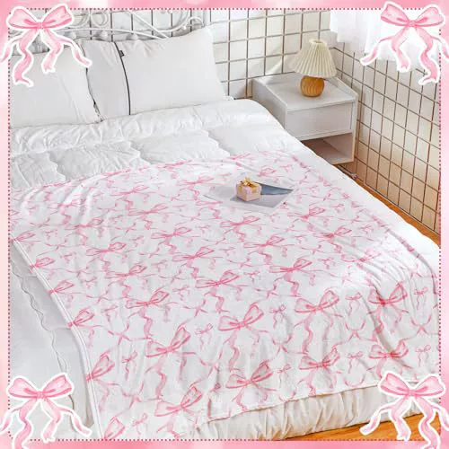 Фланелевое одеяло фуксия с бантом, ткань 260 г, на заказ (вакуумная упаковка)
