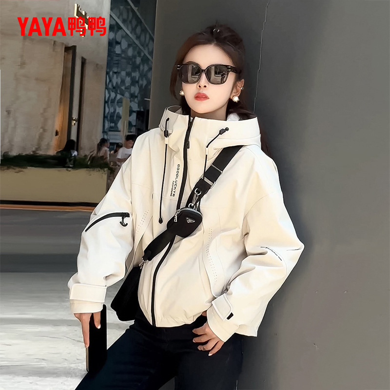 Duck down Jacket for Women, New Autumn and Winter 2025, Hard Shell, Three-Proof, Stylish, Casual Parka, Loose Hooded Coat
