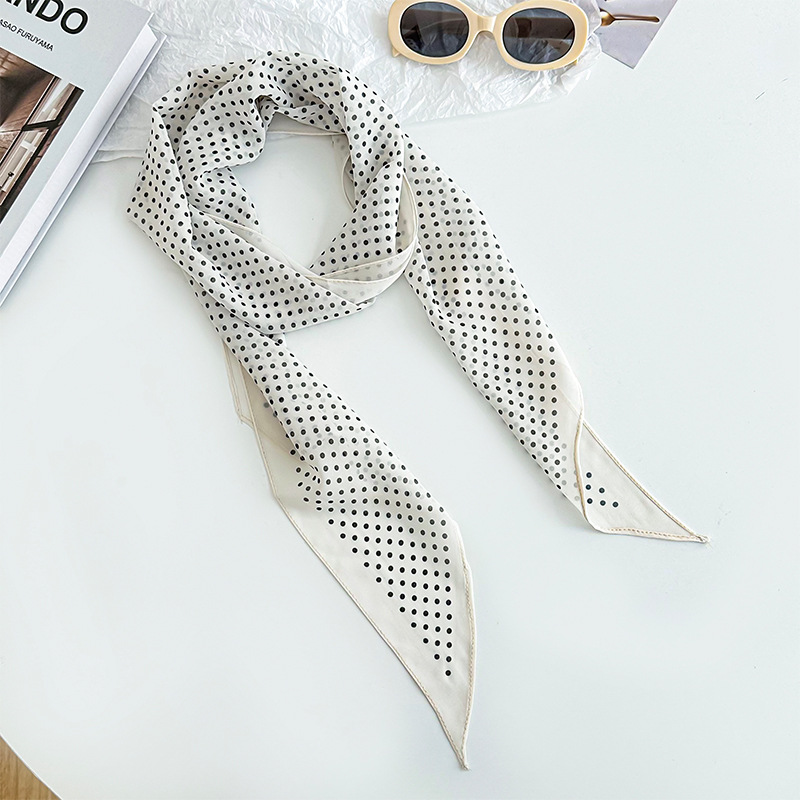 Bufanda de seda, banda larga, sentido de alta calidad, flor de doble cara, sentido de la atmósfera coreana, pañuelo, cinturón para el cabello, bufanda decorativa, bufanda fina, chal